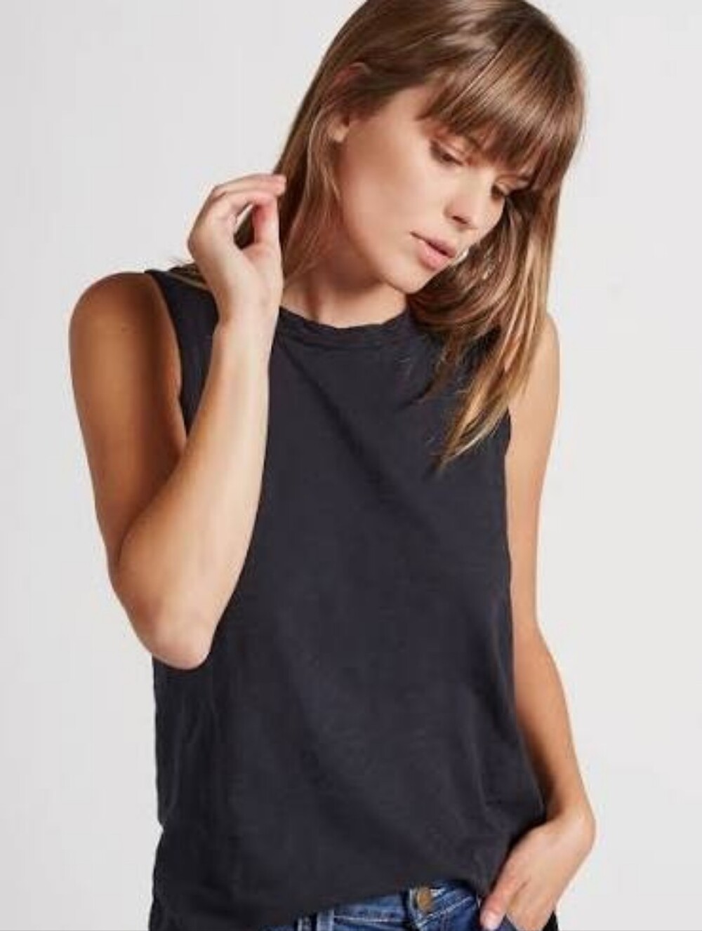 Current/Elliot Black Beauty The Muscle Tee, sz 0/XS